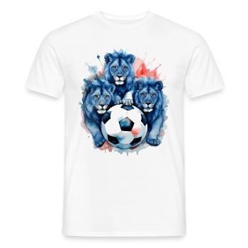 Lions Football Coloré Angleterre Animal Design Imprimer - T-shirt homme - blanc - Devant - AI Model Male 178 dark (178cm)
