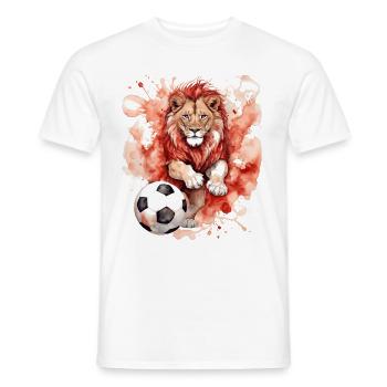 Löwe Fußball Bunt Türkei Tier Design Print - Männer T-Shirt - Weiß - Vorne - AI Model Male 178 dark (178cm)