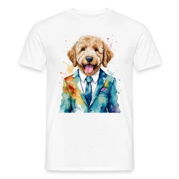 Goldendoodle Costume Chien Animal Design Imprimer - T-shirt homme - blanc - Devant - AI Model Male 178 dark (178cm)