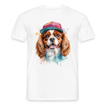 Cavalier King Charles Spaniel Snapback Cap Chien - T-shirt homme - blanc - Devant - AI Model Male 178 dark (178cm)