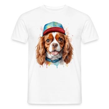 Cavalier King Charles Spaniel Snapback Cap Chien - T-shirt homme - blanc - Devant - AI Model Male 178 dark (178cm)