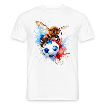 Abeille Football Coloré Slovénie Slovénie Design Imprimer - T-shirt homme - blanc - Devant - AI Model Male 178 dark (178cm)