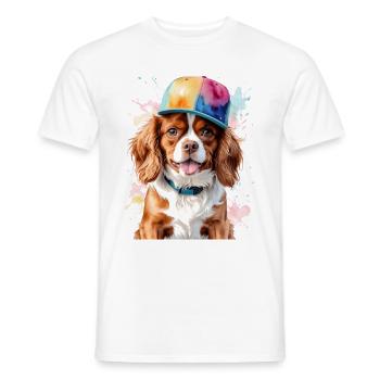 Cavalier King Charles Spaniel Snapback Cap Chien - T-shirt homme - blanc - Devant - AI Model Male 178 dark (178cm)