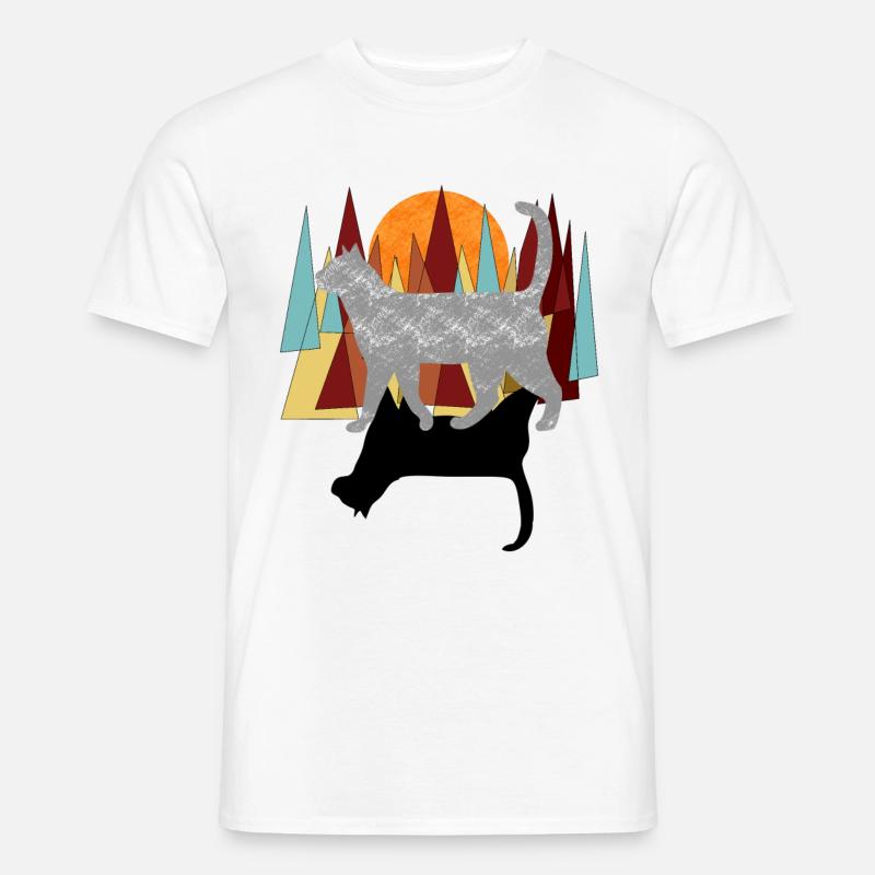 Katze - Männer T-Shirt - Weiß