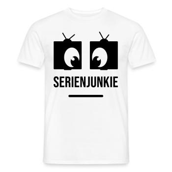 Junkie de la série aux yeux carrés - T-shirt homme - blanc - Devant - AI Model Male 178 dark (178cm)