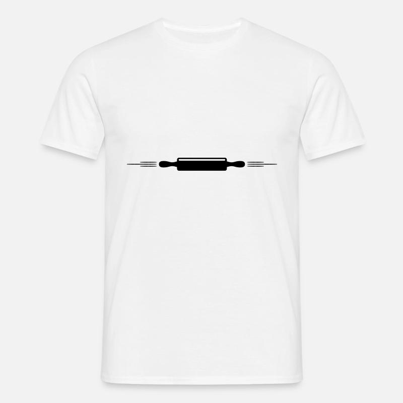 Kitchen roll rolling pin line - Men's T-Shirt - white