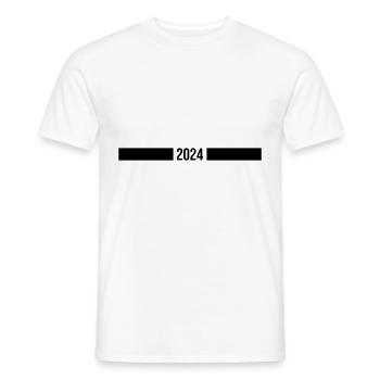 Année 2024 - T-shirt homme - blanc - Devant - AI Model Male 178 dark (178cm)