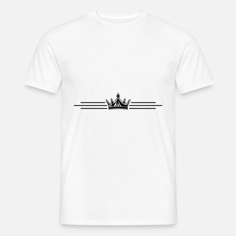 Krone Symbol Linie - Männer T-Shirt - Weiß