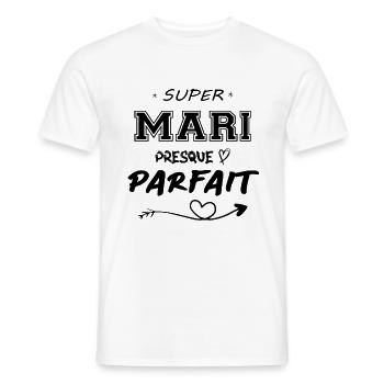 le mari parfait - T-shirt homme - blanc - Devant - AI Model Male 178 dark (178cm)