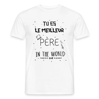 Meilleure Papa in the world - T-shirt homme - blanc - Devant - AI Model Male 178 dark (178cm)
