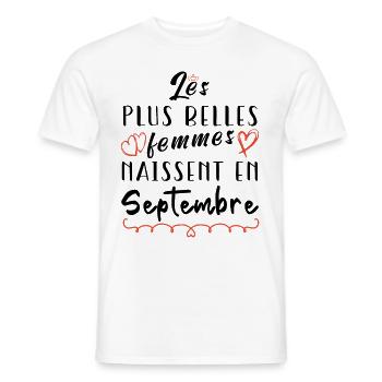 Belles femmes septembre - T-shirt homme - blanc - Devant - AI Model Male 178 dark (178cm)