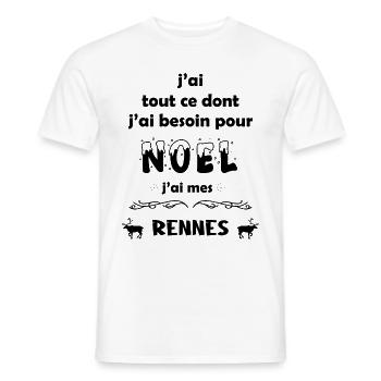 Tout ce dont j'ai besoin pour noël c'est toi - T-shirt homme - blanc - Devant - AI Model Male 178 dark (178cm)
