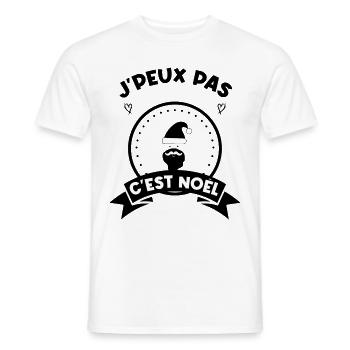 j'peux pas c'est noel noël Noël - T-shirt homme - blanc - Devant - AI Model Male 178 dark (178cm)