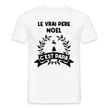 t-shirt fete des pères vrais papas ont une barbe - T-shirt homme - blanc - Devant - AI Model Male 178 dark (178cm)
