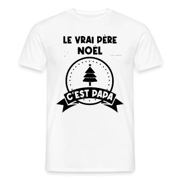 t-shirt fete des pères vrais papas ont une barbe - T-shirt homme - blanc - Devant - AI Model Male 178 dark (178cm)