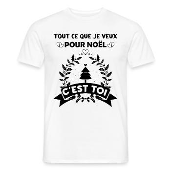 Tout ce que je veux pour Noël c'est toi - T-shirt homme - blanc - Devant - AI Model Male 178 dark (178cm)
