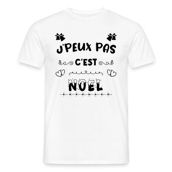 j'peux pas c'est noel noël Noël - T-shirt homme - blanc - Devant - AI Model Male 178 dark (178cm)