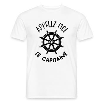 Appelez-moi le capitaine - T-shirt homme - blanc - Devant - AI Model Male 178 dark (178cm)