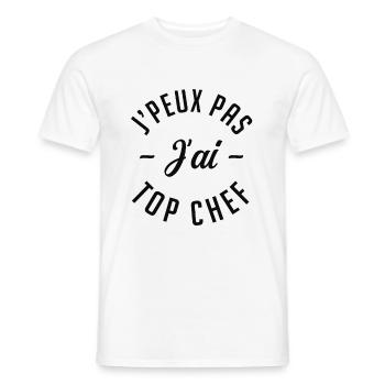 Je peux pas j'ai top chef. - T-shirt homme - blanc - Devant - AI Model Male 178 dark (178cm)