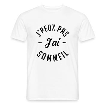 Je peux pas J'ai Sommeil. - T-shirt homme - blanc - Devant - AI Model Male 178 dark (178cm)