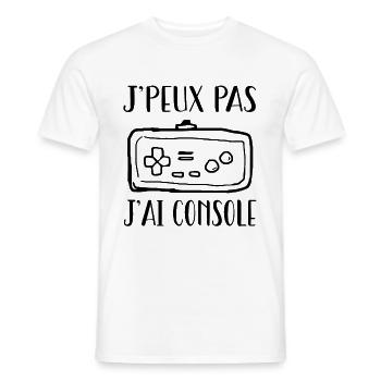 J'peux pas j'ai console - T-shirt homme - blanc - Devant - AI Model Male 178 dark (178cm)