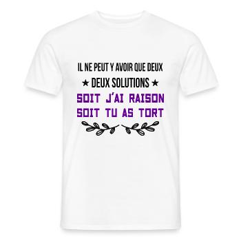 Soit j'ai Raison Soit J'ai Tort - T-shirt homme - blanc - Devant - AI Model Male 178 dark (178cm)