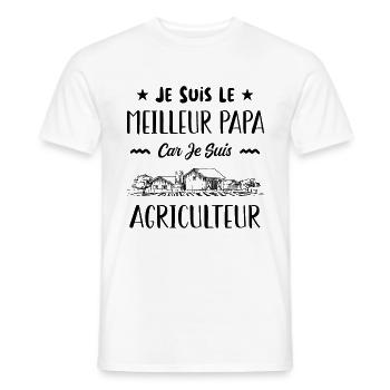 je suis le meilleur papa car je suis agriculteur. - T-shirt homme - blanc - Devant - AI Model Male 178 dark (178cm)