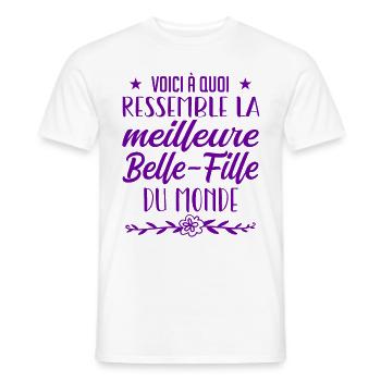 belle-fille du monde - T-shirt homme - blanc - Devant - AI Model Male 178 dark (178cm)