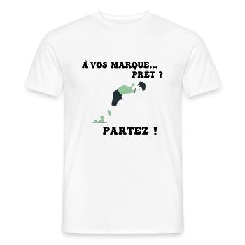 À vos marques.. Prêts? Partez! - T-shirt homme - blanc - Devant - AI Model Male 178 dark (178cm)