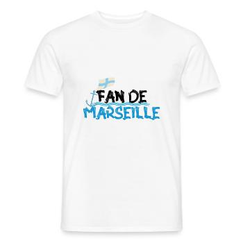 Fan de Marseille - T-shirt homme - blanc - Devant - AI Model Male 178 dark (178cm)