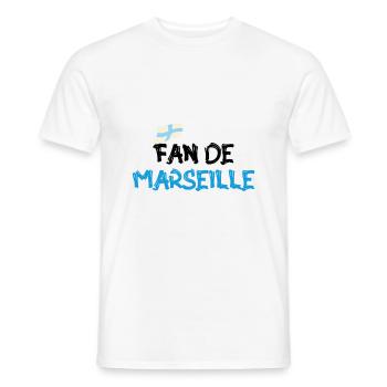 Fan de Marseille - T-shirt homme - blanc - Devant - AI Model Male 178 dark (178cm)