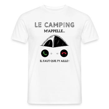 le campagne m'appelle il faut que j'y aille! - T-shirt homme - blanc - Devant - AI Model Male 178 dark (178cm)