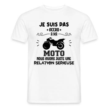 je ne suis pas accro à ma moto - T-shirt homme - blanc - Devant - AI Model Male 178 dark (178cm)