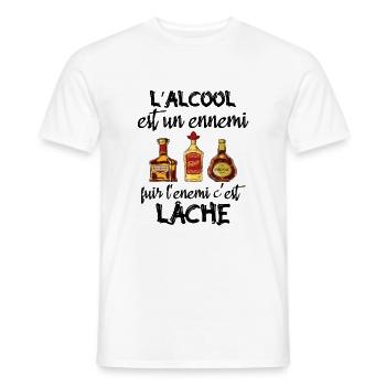 L'alcool est un ennemi - T-shirt homme - blanc - Devant - AI Model Male 178 dark (178cm)