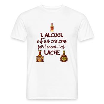 L'alcool est un ennemi - T-shirt homme - blanc - Devant - AI Model Male 178 dark (178cm)