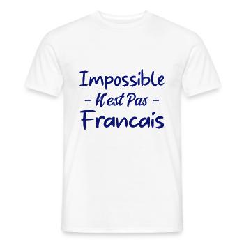 Impossible n est pas francais - T-shirt homme - blanc - Devant - AI Model Male 178 dark (178cm)