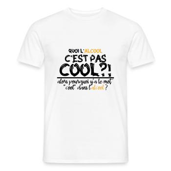 quoi l alcool c est pas cool - T-shirt homme - blanc - Devant - AI Model Male 178 dark (178cm)