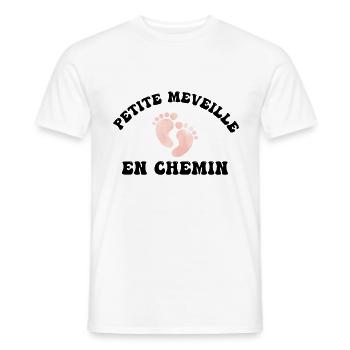 Petite merveille en chemin - T-shirt homme - blanc - Devant - AI Model Male 178 dark (178cm)