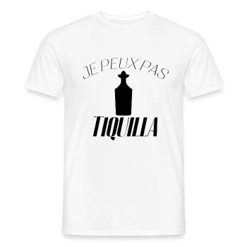 Je peux pas j'ai Tequila - T-shirt homme - blanc - Devant - AI Model Male 178 dark (178cm)