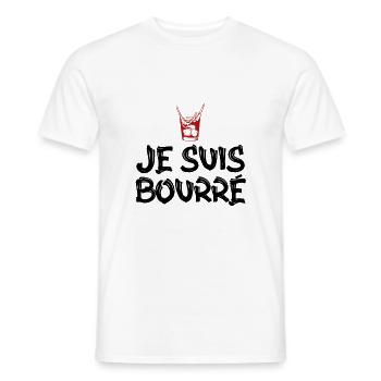 surprise je suis bourré - T-shirt homme - blanc - Devant - AI Model Male 178 dark (178cm)