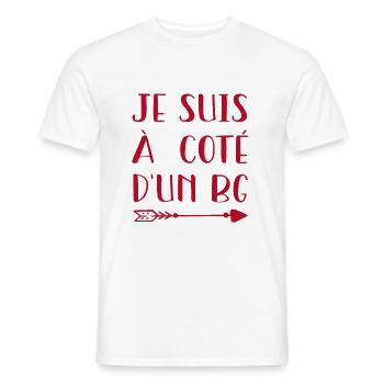 Je Suis A Cote D'Un BG - Cadeau - T-shirt homme - blanc - Devant - AI Model Male 178 dark (178cm)