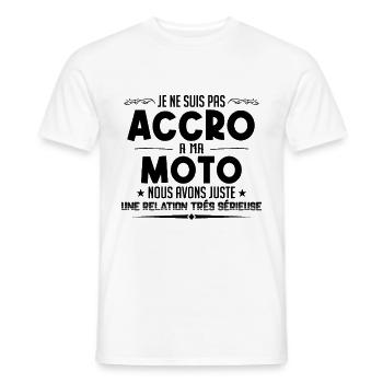 je ne suis pas accro à ma moto - T-shirt homme - blanc - Devant - AI Model Male 178 dark (178cm)