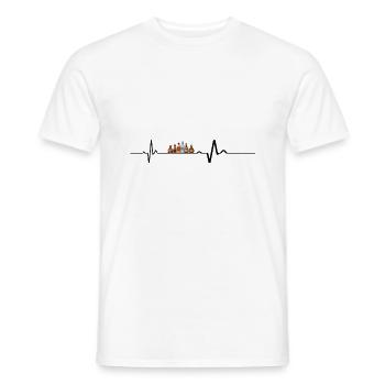 HEARTBEAT beer heartbeat alcohol - Men's T-Shirt - white - Front - AI Model Male 178 dark (178cm)