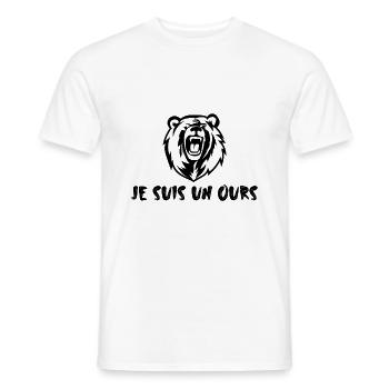 Je suis un ours - T-shirt homme - blanc - Devant - AI Model Male 178 dark (178cm)