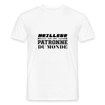 MEILLEUR PATRONNE DU MONDE - T-shirt homme - blanc - Devant - AI Model Male 178 dark (178cm)