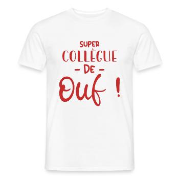 Super Collègue De Ouf - T-shirt homme - blanc - Devant - AI Model Male 178 dark (178cm)