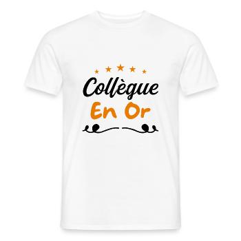 Collegue en or - T-shirt homme - blanc - Devant - AI Model Male 178 dark (178cm)