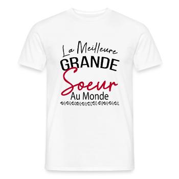 la meilleure grande soeur au monde - T-shirt homme - blanc - Devant - AI Model Male 178 dark (178cm)