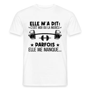 Musculation muscu cadeau drôle bodybuilding - T-shirt homme - blanc - Devant - AI Model Male 178 dark (178cm)