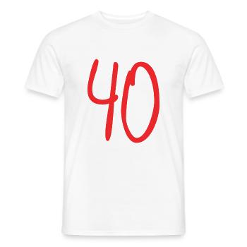 Geburtstagsgeschenk 40 Jahre - Männer T-Shirt - Weiß - Vorne - AI Model Male 178 dark (178cm)